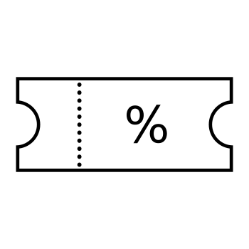 An icon of a discounted tickets Subscriber Benefit Discount tickets Icon